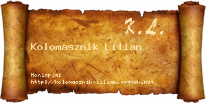 Kolomasznik Lilian névjegykártya